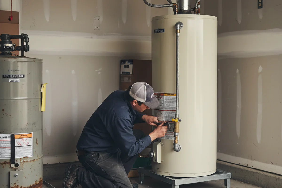 Water heater and shutoff valve replacement in Middlesex